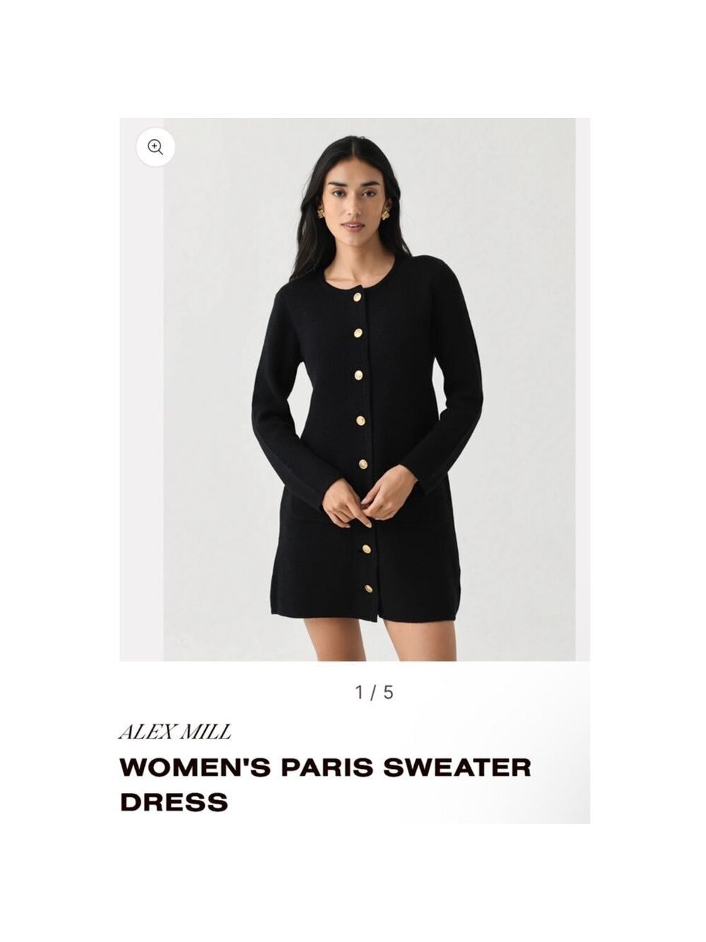 NWT Alex Mill Paris Sweater Dress M Navy Size L